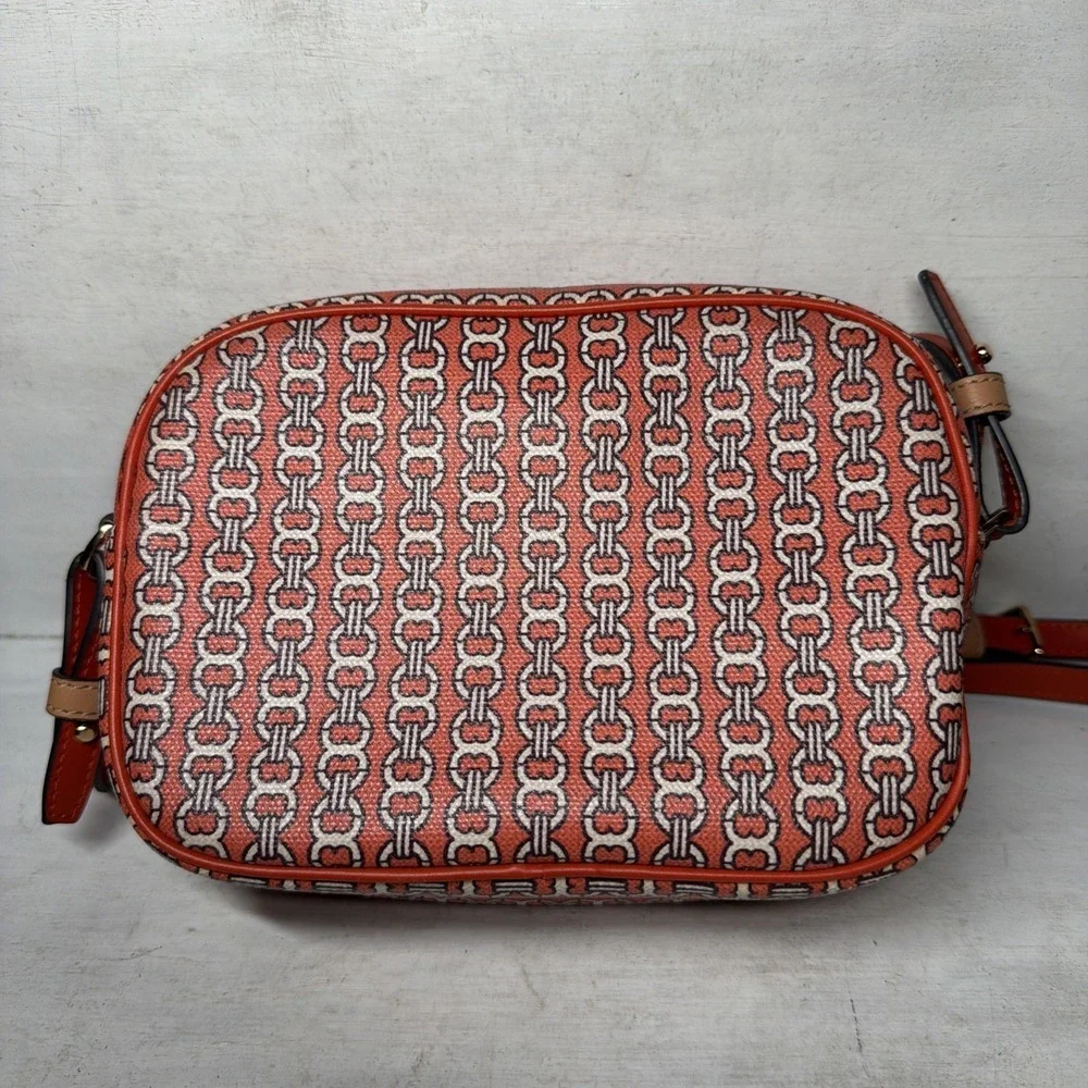 Tory Burch Gemini Link in Canyon Orange Crossbody Bag EUC